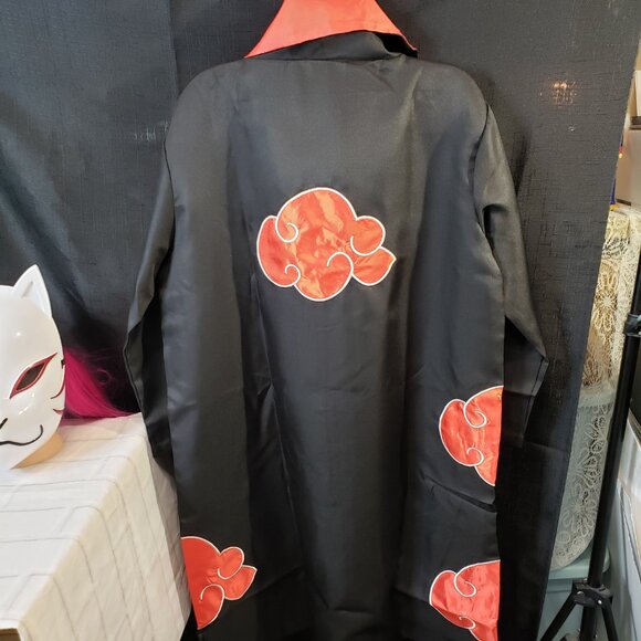Adult Akatsuki Robe and Kitsune Mask Naruto Shippuden Cosplay Costume S M L - Picture 6 of 8